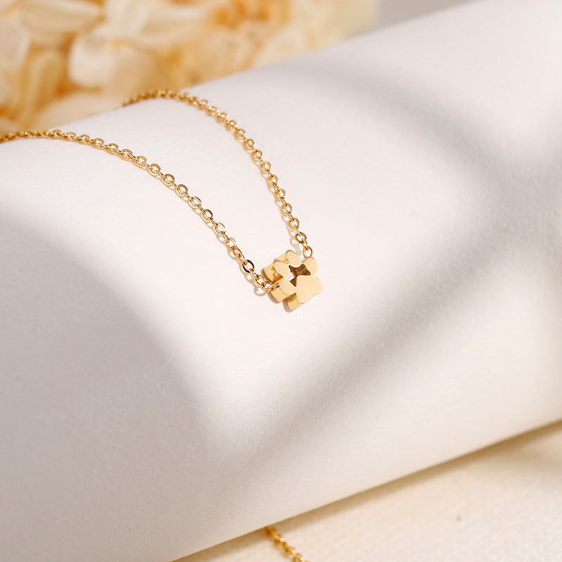Wholesale Small Animal Paw Print Gold Plated Necklaces